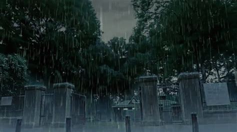 An Image Of A Cemetery In The Rain