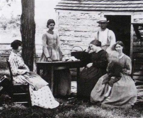 Civil War Farm Women Taking A Break Great Study On Non Hoop Dresses Work Or Farm Dresses