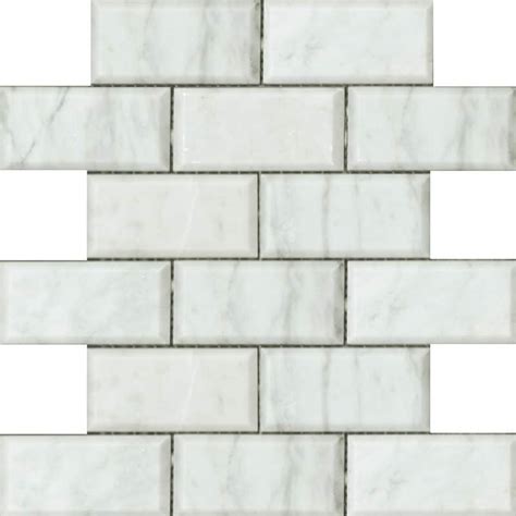 Carrara Marble Bevelled Brick Diy Tiles
