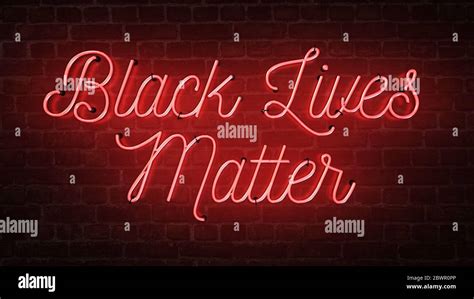 Bright Red Neon Sign That Says Black Lives Matter On A Brick Wall