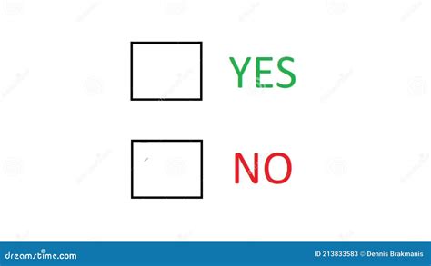 Selecting No Check Mark Empty Box To Indicate Negative Yes Or No