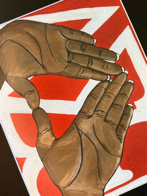 Delta Sigma Theta Hand Sign Print Red And White Sorority Art Etsy