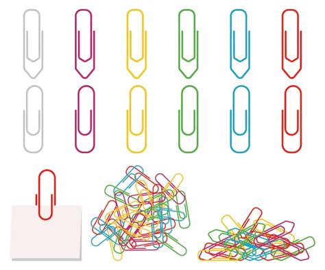 Premium Vector Paper Clips Vector Flat Colorful Icon Set Isolated On