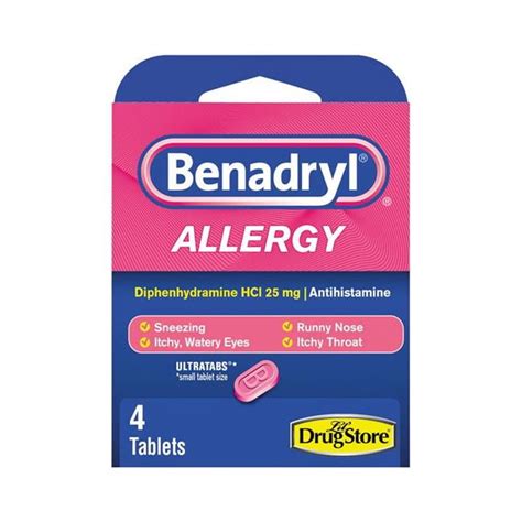 Benadryl 9005021 Allergy Relief 4 Count Pack Of 6