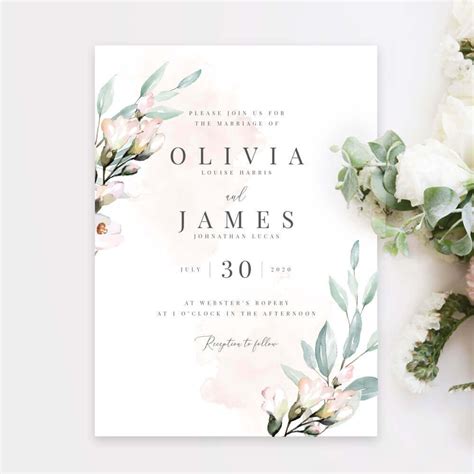 Blush And Sage Wedding Invitations Wedding Invitation Packages