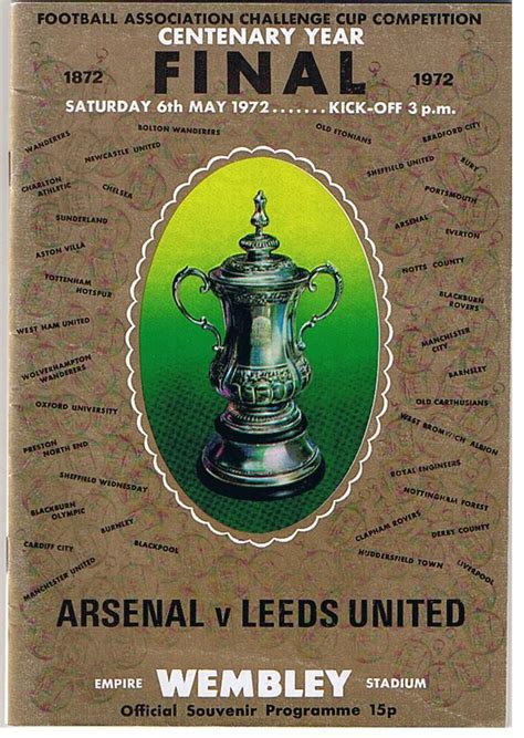 Arsenal Fc V Leeds United Fc Fa Cup Final 1972 Wembley Stadium