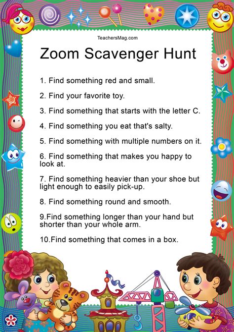 Zoom Scavenger Hunt To Do With Preschoolers