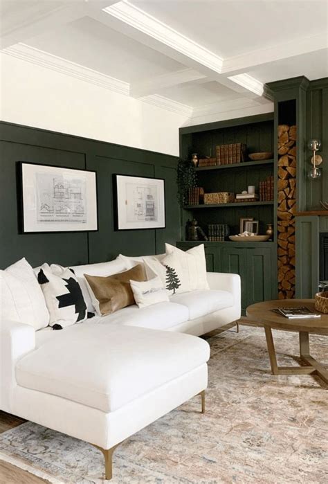 Living Room With Green Accent Wall Bestroomone