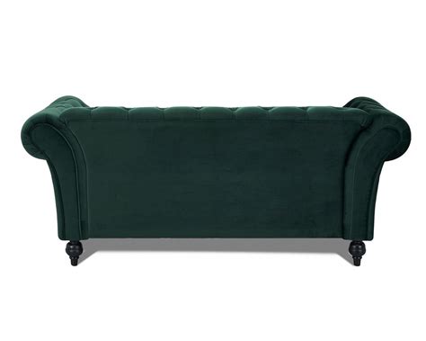 Mayfair Velvet Fabric 3 Seater Sofa Green Home Detail