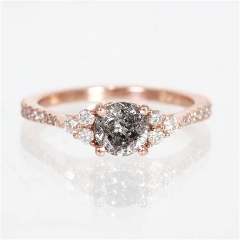 Alexandra Ring With A Celestial Diamond In 14k Rose Gold Ready T