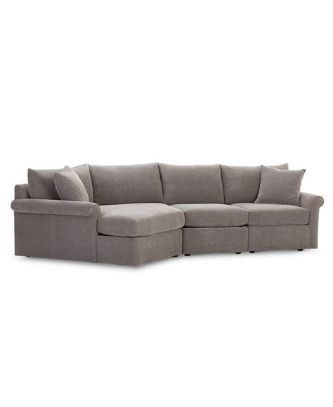 Furniture Wedport 3 Pc Fabric Modular Sectional Sofa With Cuddler