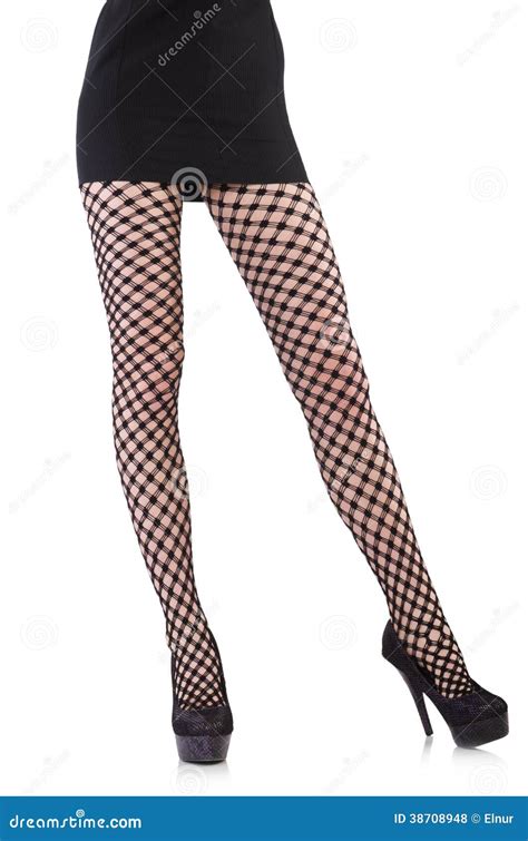 Woman In Fishnet Stockings Royalty Free Stock Photos Image