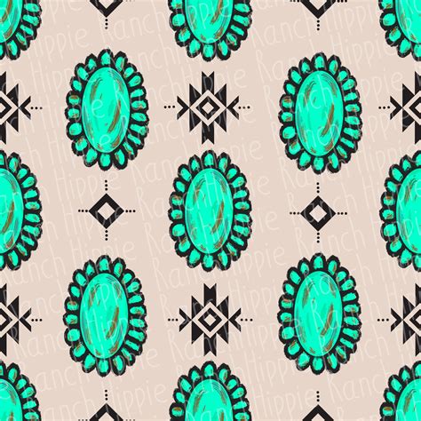Turquoise Aztec Seamless Pattern This Design Is A Digital Download