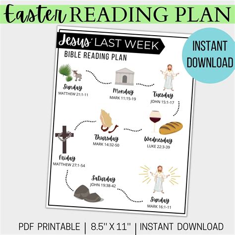 Holy Week For Kids Holy Week Printable Easter Story Bible Reading Plan