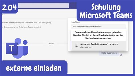 2 04 Chateinladen Eines Externen Teilnehmers Microsoft Teams