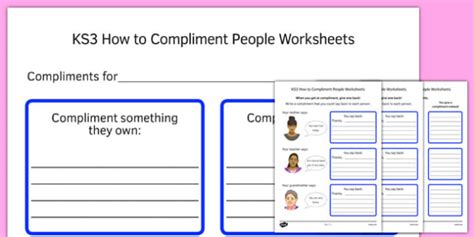 Ks3 How To Compliment People Worksheets Teacher Made