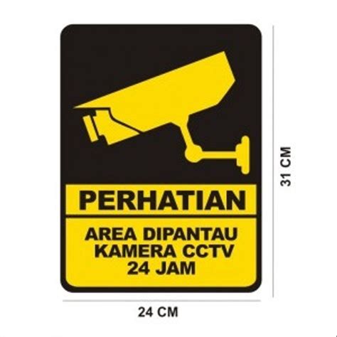 Jual Sticker Label Peringatan Kamera Cctv 31 X 24 Cm Di Lapak Kiswara