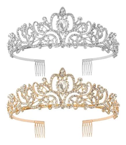 Coronas Reina Para Niña Princesa Tiaras De Boda Tocado 2 Pzs Cuotas