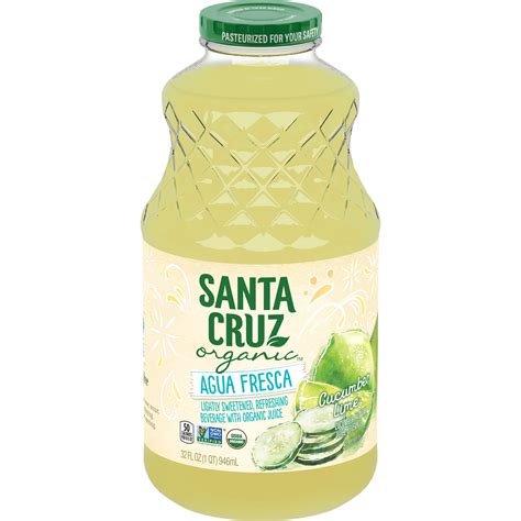 Lime juice, 16 fl oz. Santa Cruz Organic® Agua Fresca Cucumber Lime Beverage ...