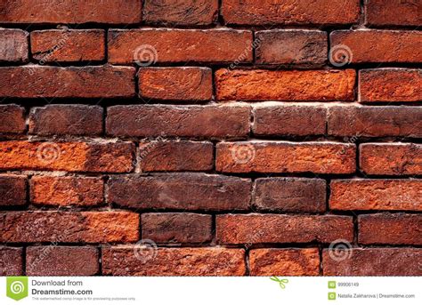 Old Grunge Brick Wall Background Red Color Close Up Vintage Te Stock