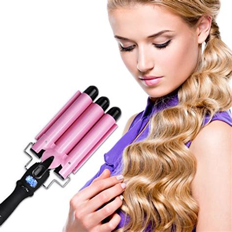 Jumbo 3 Barrel Hair Waver For Deep Waves 25mm Hair Curling With Lcd