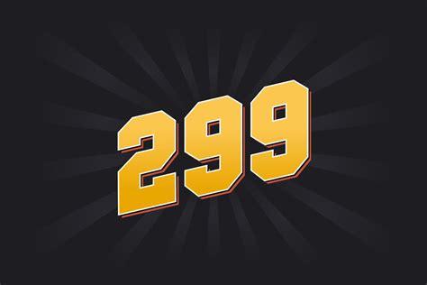 Number 299 Vector Font Alphabet Yellow 299 Number With Black