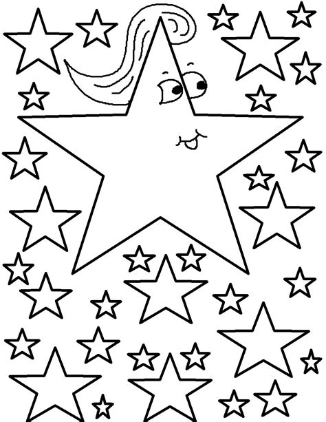 printable star coloring pages  kids