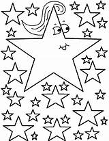 Coloring Stars Star Printable Christmas sketch template