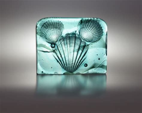 Cast Glass Sculpture Shells Pearls And Ocean Waves