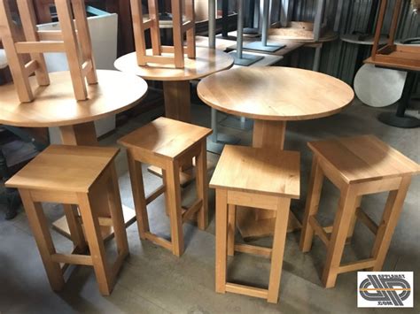 Bonnes affaires chaise bistrot ! Mobilier CHR : Lot 3 manges debout + 6 tabourets occasion ...