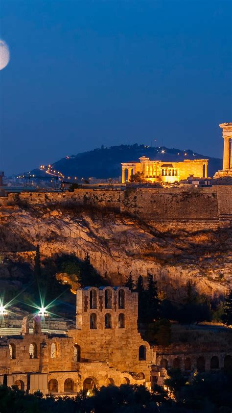 Acropolis Hill Athens Wallpaper Backiee