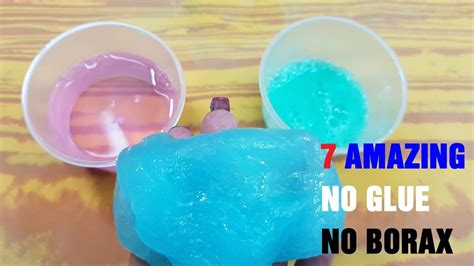 Testing 7 Amazing No Glue No Borax Water Slime Recipes Youtube
