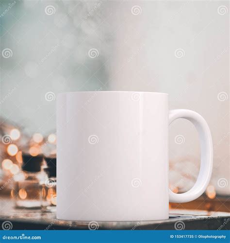 White Blank Coffee Mug Mockup Stock Image Image Of Table Mockup