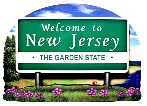 New Jersey State Welcome Sign Artwood Fridge Magnet