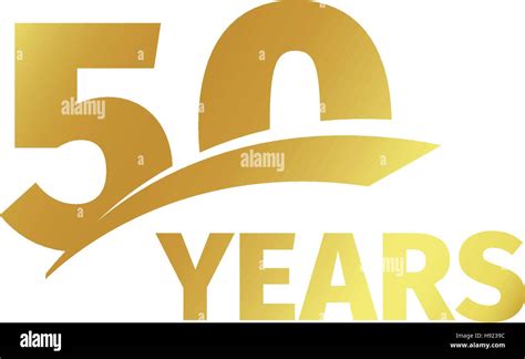 Isolated Abstract Golden 50th Anniversary Logo On White Background