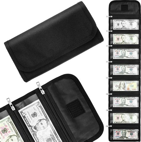 Buy Money Wallet Organizer For Cash With 8 Zippered Slots Multipack