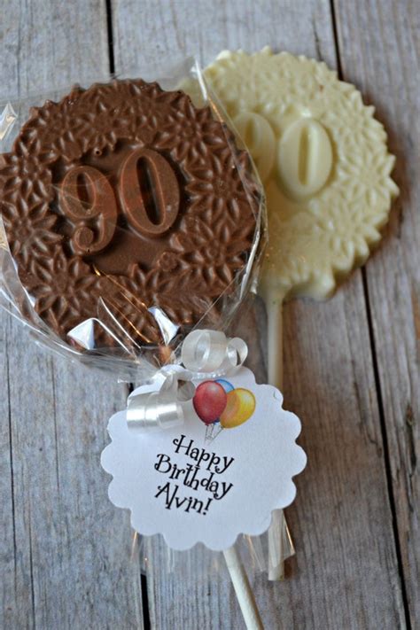 90th Birthday Chocolate Lollipops 90th Birthday Party Favor