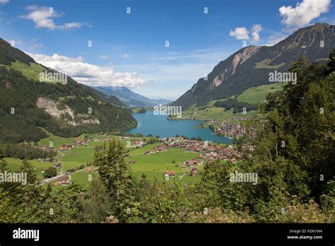 Lake Lungern Switzerland Picturesque View Of Lake Lungern In The
