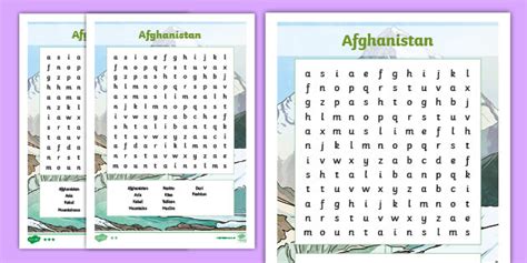 Crash Course Podcast Afghanistan Differentiated Word Search