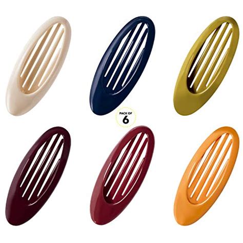 rc roche ornament 6 pcs hair clip classic oval side opening slide plastic curve flat comb inner