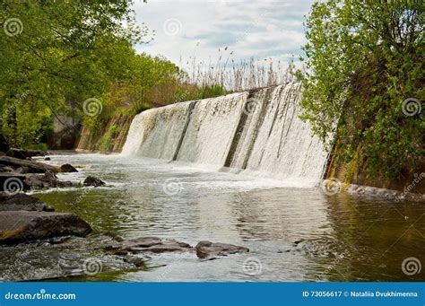 Beautiful Waterfall Stock Image Image Of Spray Rock 73056617
