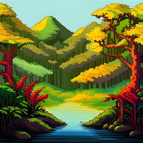 Asian Jungle Pixel Art Digital Art By Brandway Fine Art America