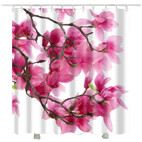 Floral Shower Curtain For Bathroom Waterproof Polyester