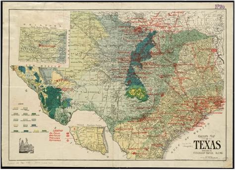 1917 Map Texas Oil And Geological Mapshows Oil Fields Gas