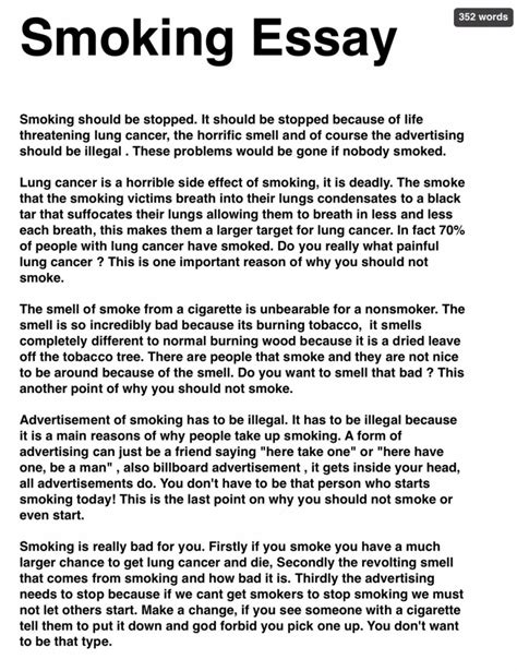 Beautiful Persuasive Essay About Smoking Thatsnotus