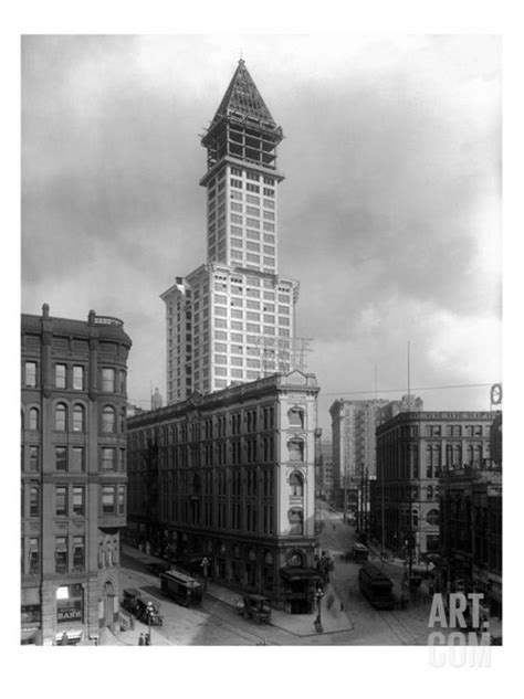 Pioneer Square And Smith Tower Construction Seattle Wa Art Print