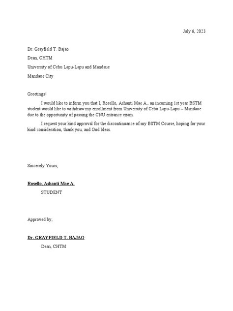 Withdrawal Letter Pdf