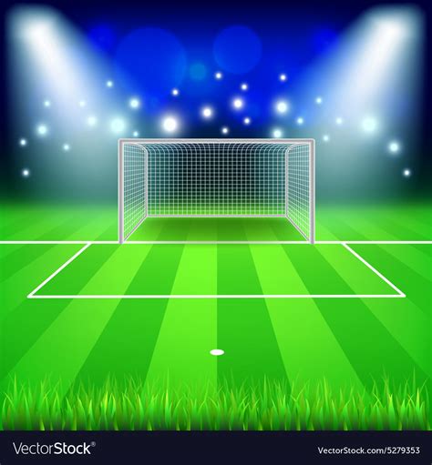 Soccer Goal On Field Background Royalty Free Vector Image