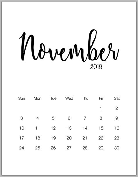 November 2019 Calendar Wallpapers Wallpaper Cave