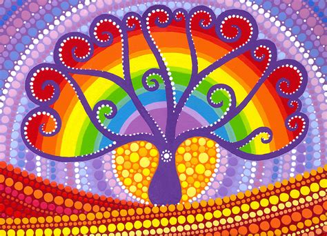 Rainbow Boab Tree Of Life By Elspeth Mclean Tree Of Life Painting